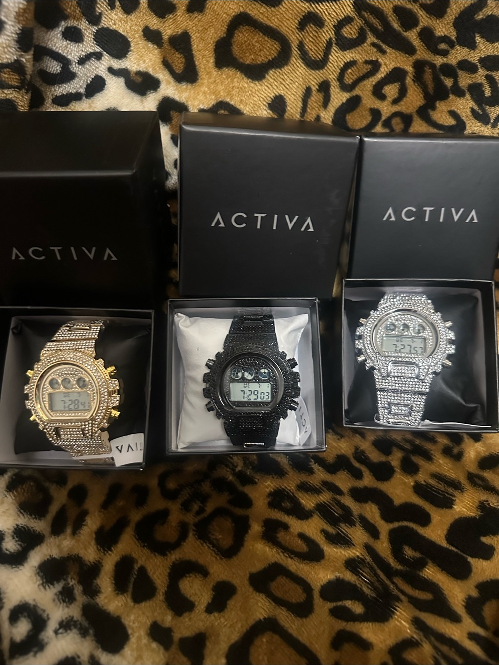 Invicta Men’s Digital Watch Trio in Gold, Black, and Silver